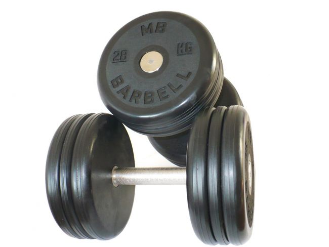 Гантель обрезиненная MB Barbell от 3,5 до 81 кг (поштучно)